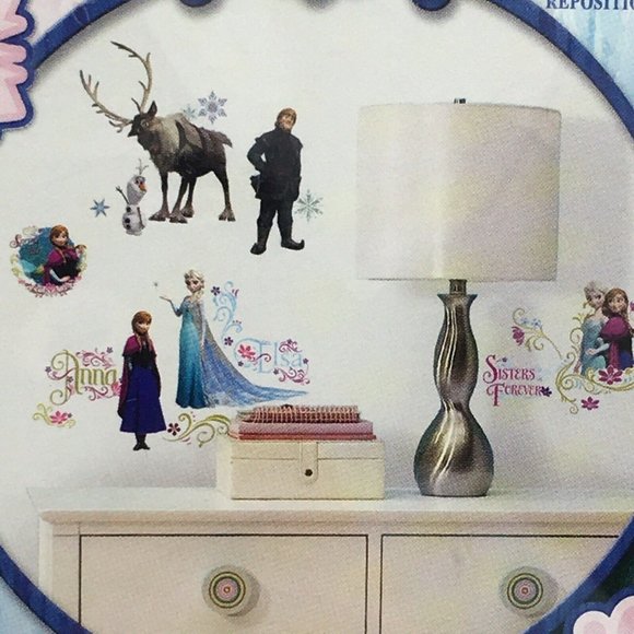 Disney Frozen 36 Wall Decals Removable Repositionable Glitter Elsa Anna Olaf New - Picture 7 of 12